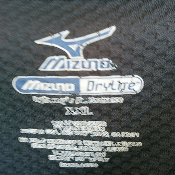 Mizuno XXL Mens Textured Black Athletic Polo Shirt - Picture 6 of 8